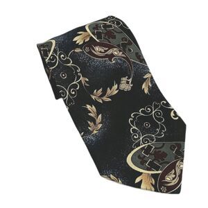TOWN CRAFT Navy Blue Tan Tie Polyester Necktie 3.75 X 56